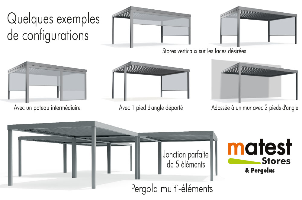 exemples de configurations de pergolas Matest